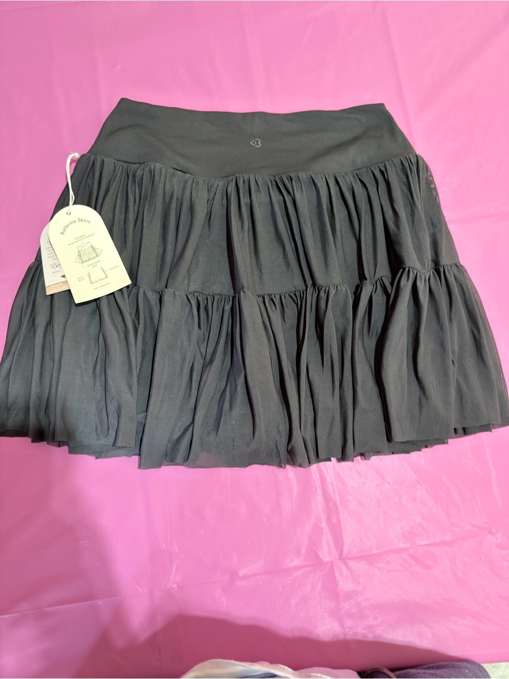 Blogilates Black Tiered Ballerina Skort Lined Womens Small NWT